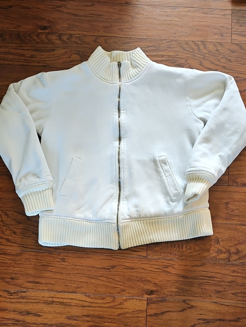 Vintage Foot Locker Sweatshirt Bomber Jacket Size Large White